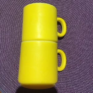 Cute yellow vintage coffee mugs